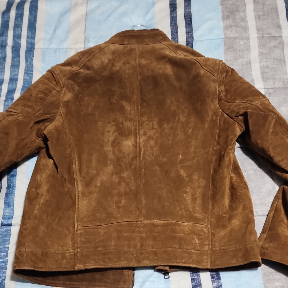 Brown Suede Jacket Express Medium - image 6